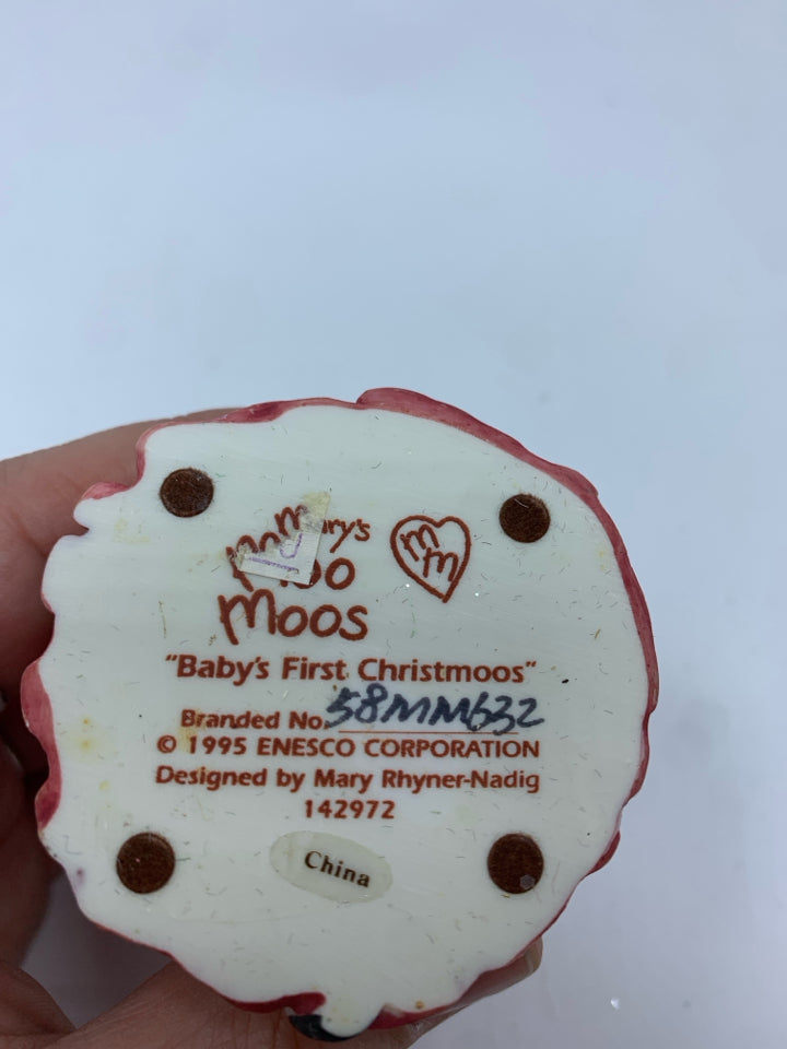 "BABY'S FIRST CHRISTMOOS" MARY MOOMOOS FIGURE.