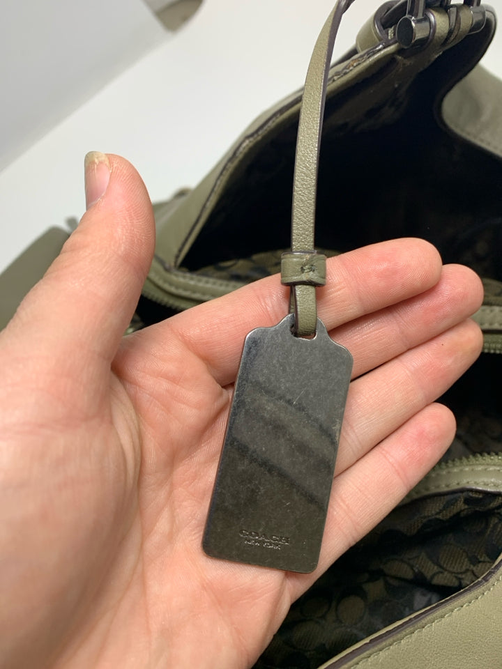 Coach F32325 Edie Shoulder Bag Olive Grey *Signs Of Wear Exterior Bottoms/Hardwa
