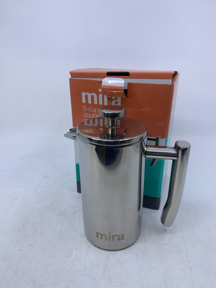 NIB STAINLESS STEEL DOUBLE WALL COFFEE PRESS.