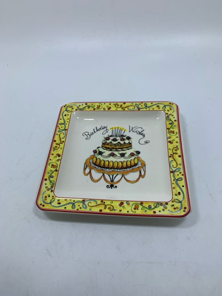 SMALL SQUARE BIRTHDAYS WISHES PLATE.