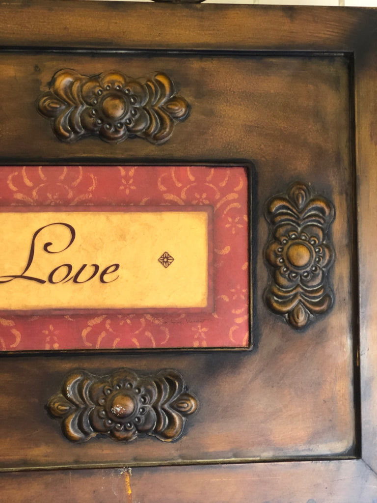 LIVE LAUGH SCROLL DARK WALL HANGING.