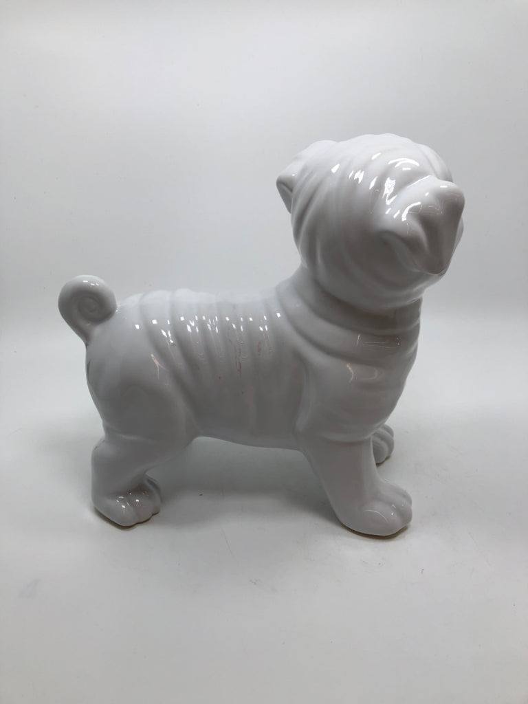 WHITE CERAMIC FRENCHIE.