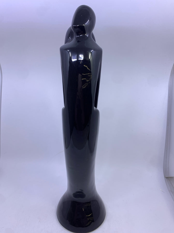 MAN AND WOMAN BACK TO BACK BLACK CERAMIC HAEGER.