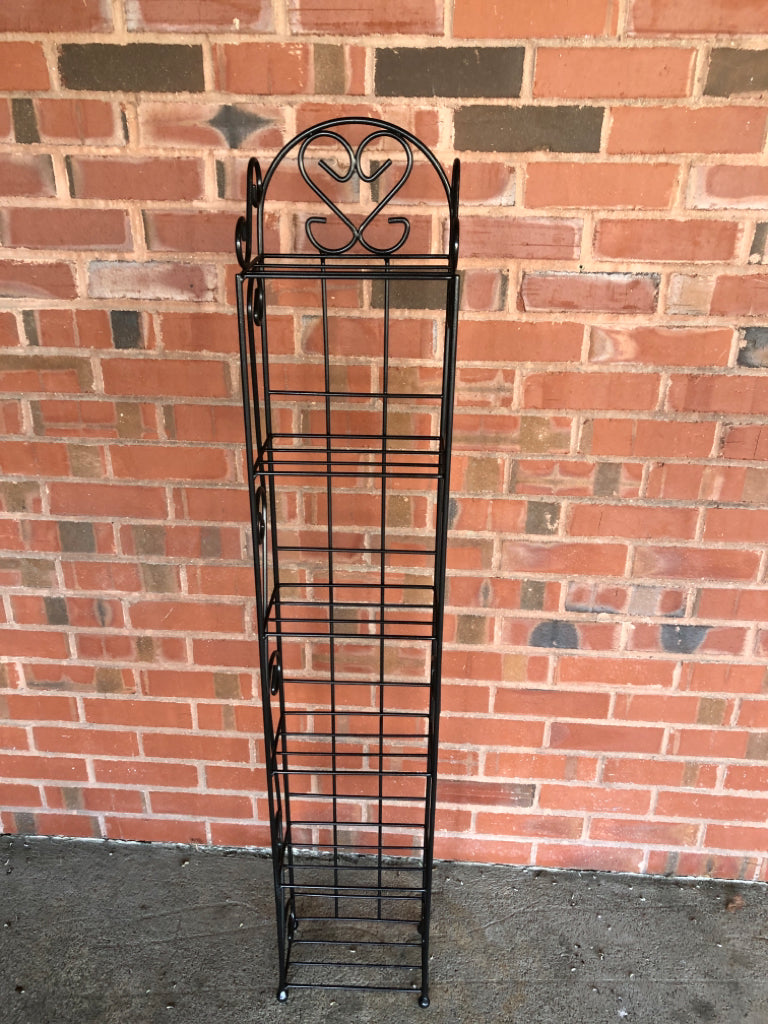 6 TIER MEDIA/ CD/ DVD STAND BLACK METAL.