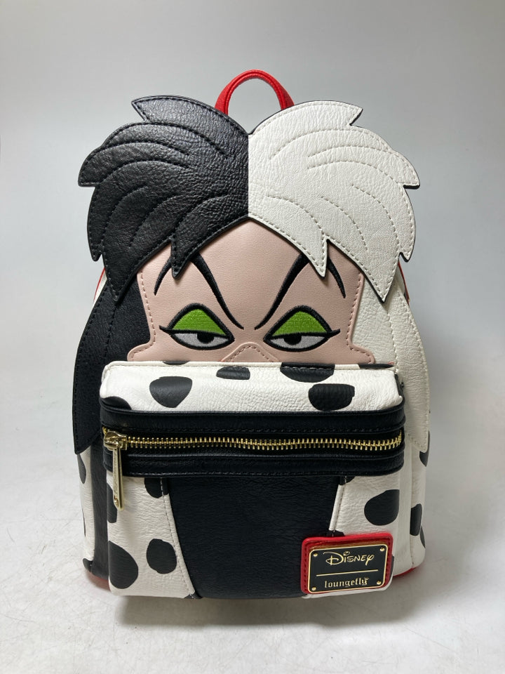 Loungefly Disney Cruella de Vil Mini Backpack Purse- New With Tags