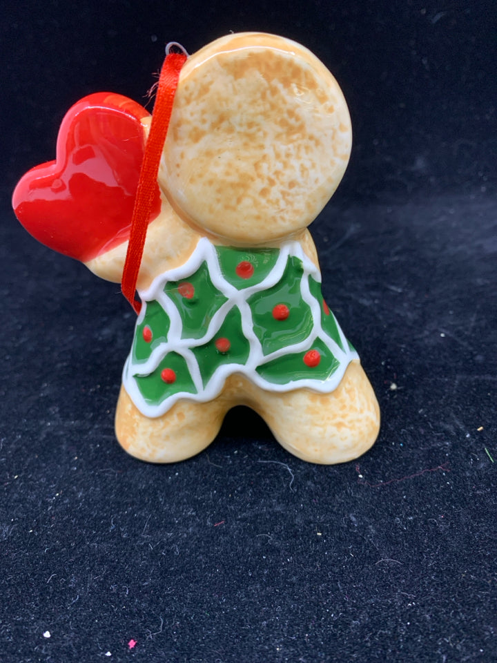 GINGERBREAD CERAMIC ORNAMENT.