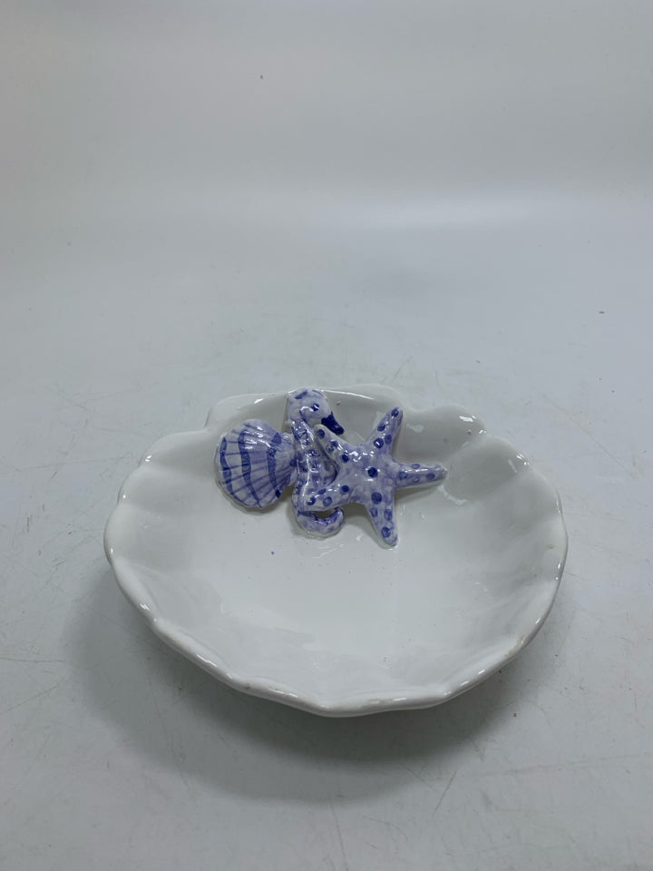 SMALL WHITE BOWL W/ 3D SEA CREATURES.