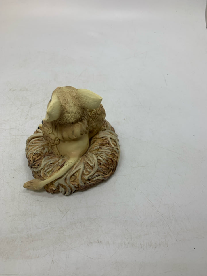 GRIFFIN W/ LONG EARS IN NEST RESIN FIGURINE.