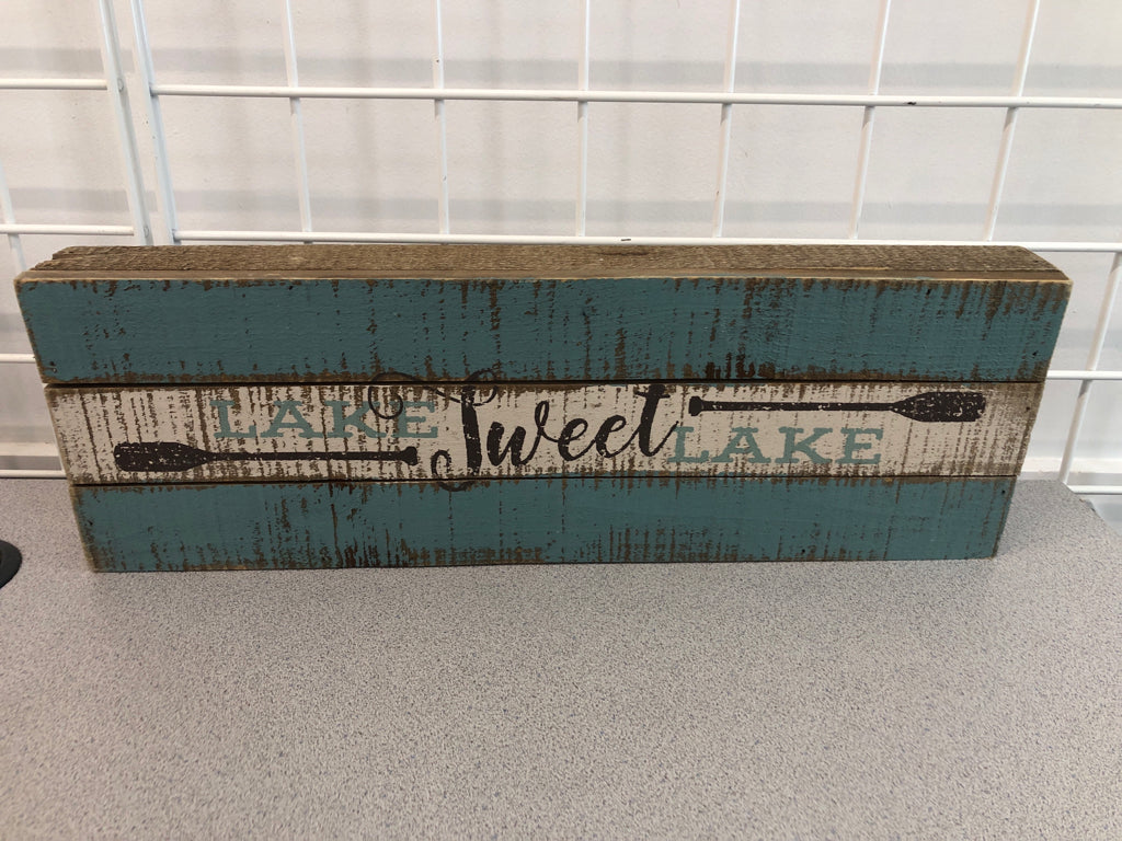 LAKE SWEET LAKE BLUE BLOCK SIGN.