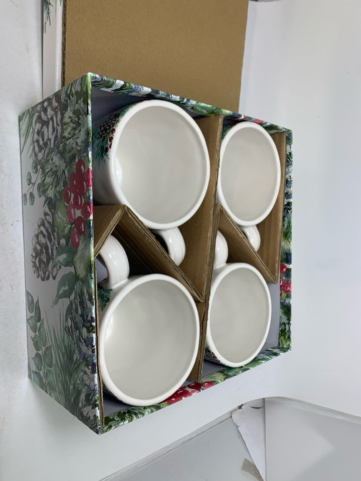 NIB WINTER WONDERLAND PATTERN MUGS.