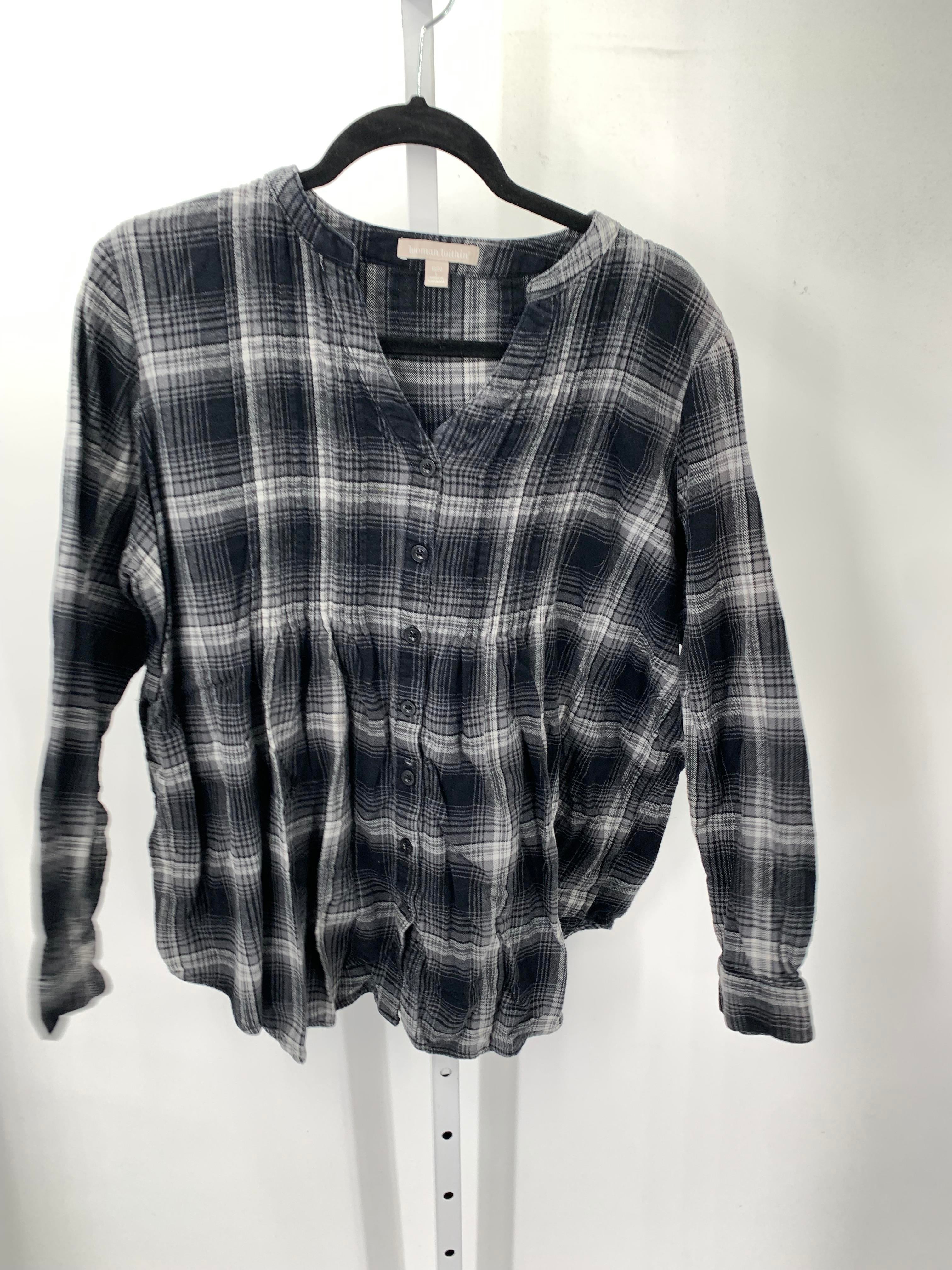 Woman Within Size 18/20 W Womens Long Sleeve Shirt