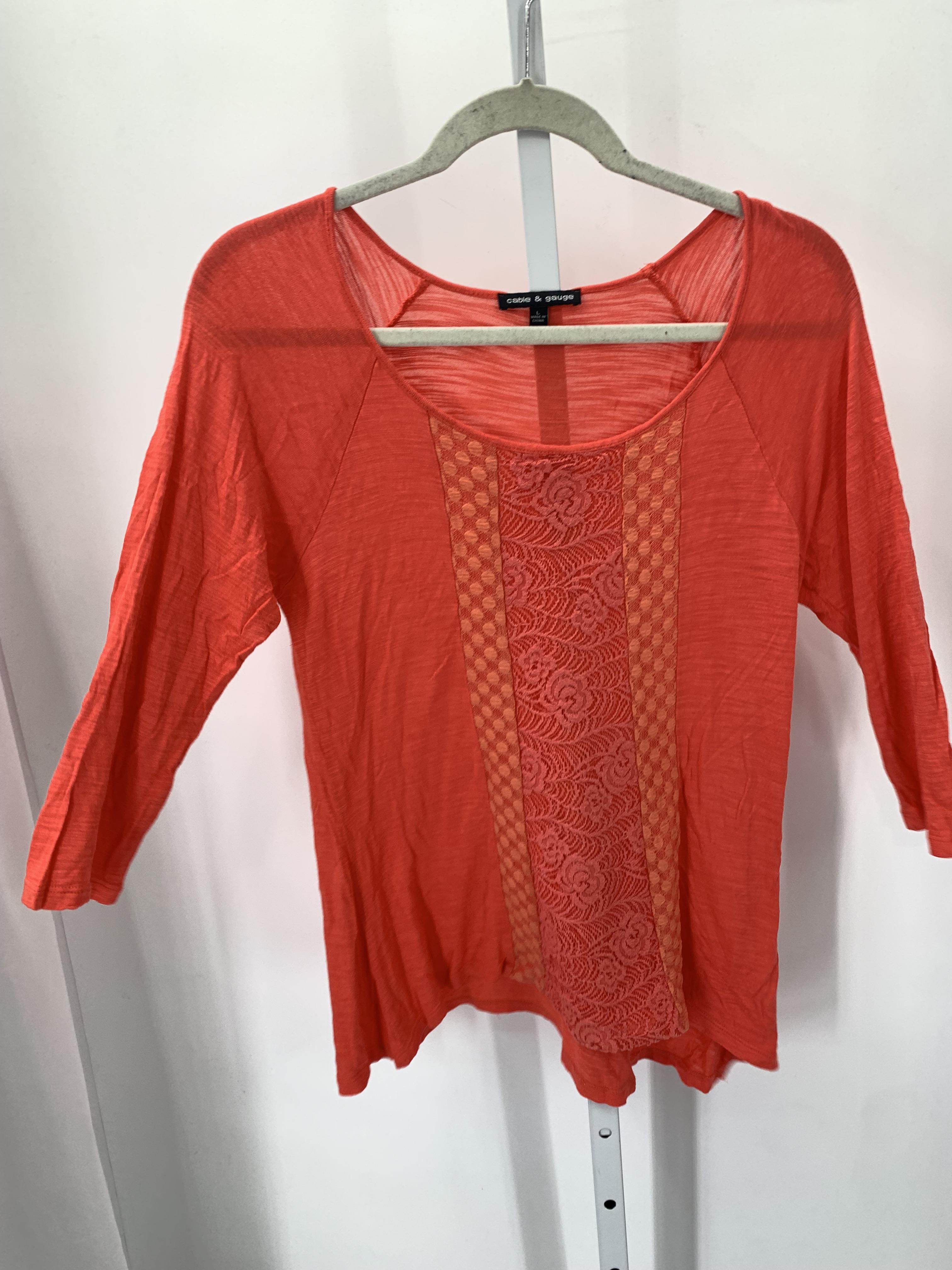 Cable & Gauge Size Large Misses 3/4 Sleeve Shirt