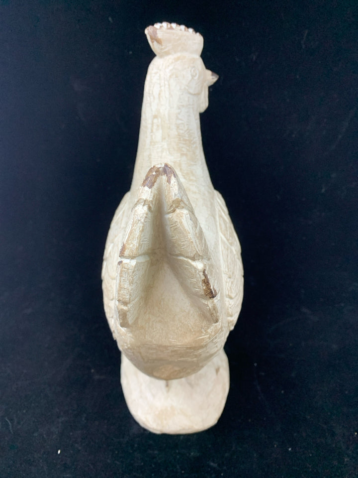 RUSTIC ROOSTER FIGURE CREAM & BROWN.