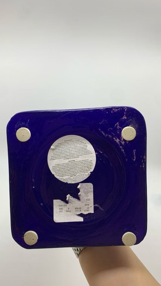 NAVY BLUE PILLAR CANDLE HOLDER.
