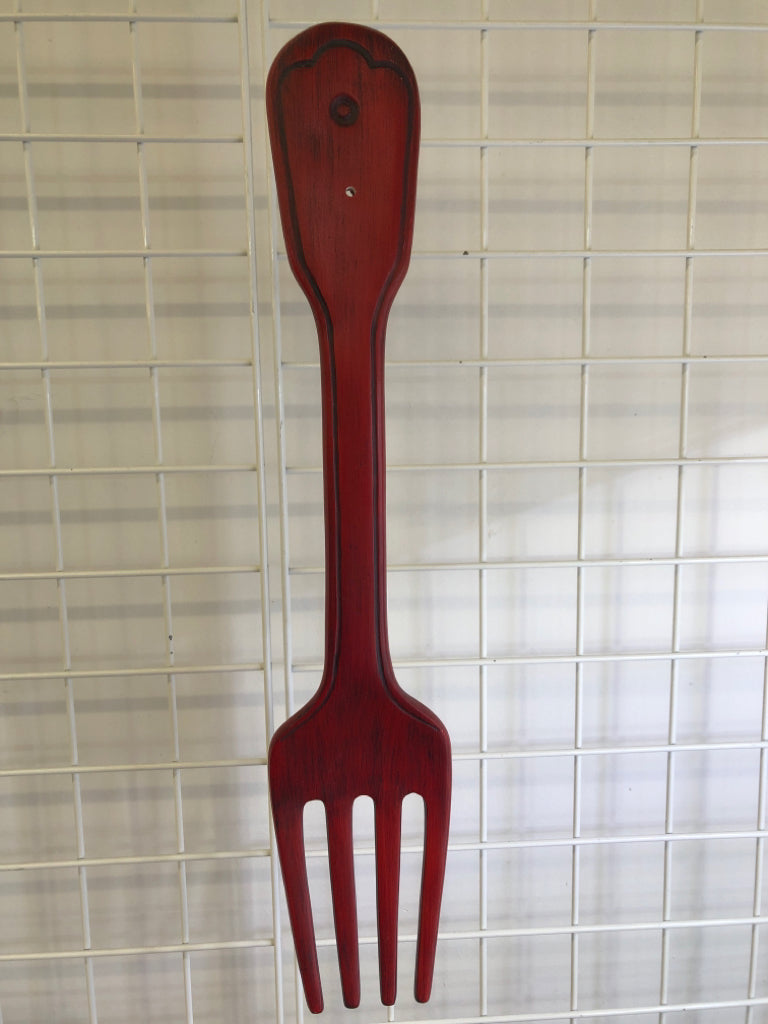 LARGE RED FORK WALL HANGING.