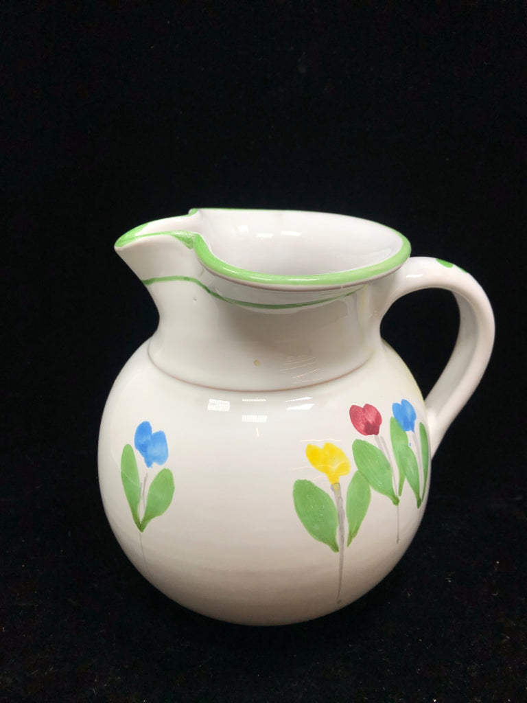 FLOWER PAINTED PITCHER.