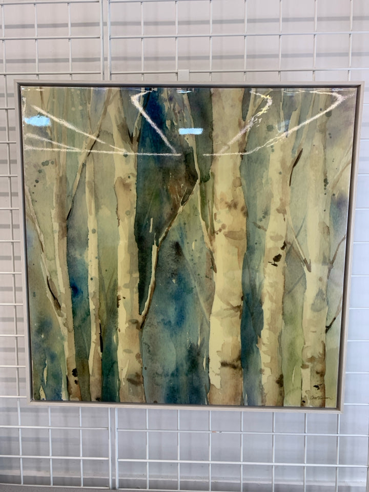 BLUE & BROWN GLOSS CANVAS.