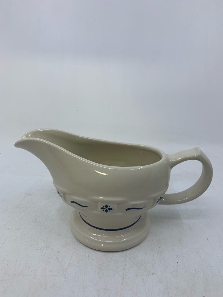 FOOTED GRAVY BOAT BLUE.