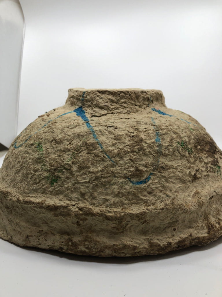 PAPER MACHE DECORATIVE BOWL.