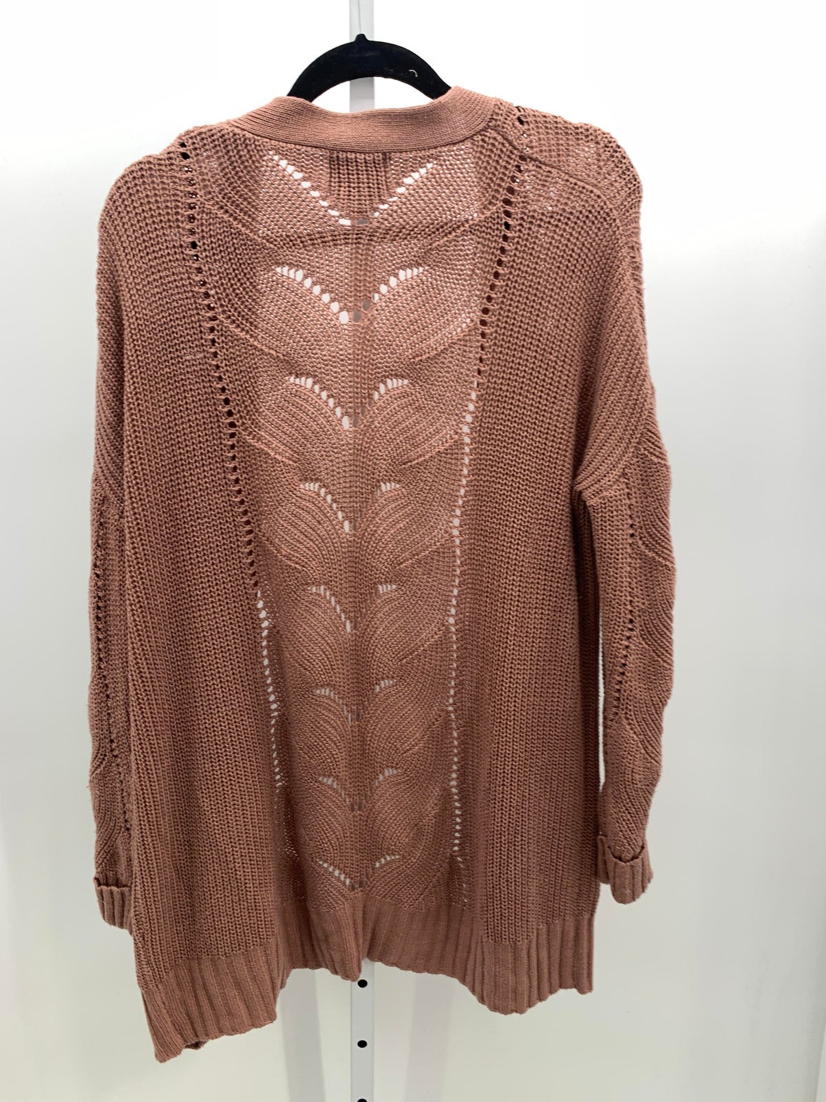 Pink Rose Size Large Juniors Long Sleeve Sweater