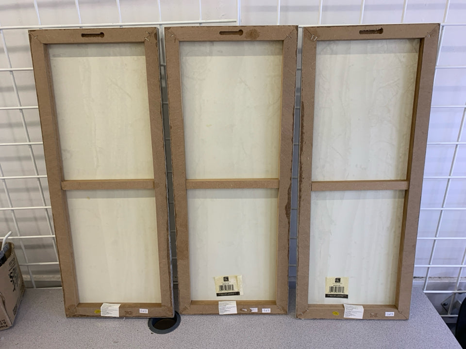 3 PC BIRCH TREE CANVAS WALL HANGING.