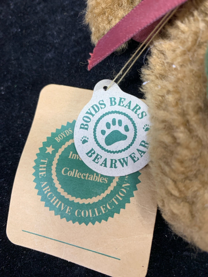 BROWN BOYD'S BEARS IN RED STOCKING.