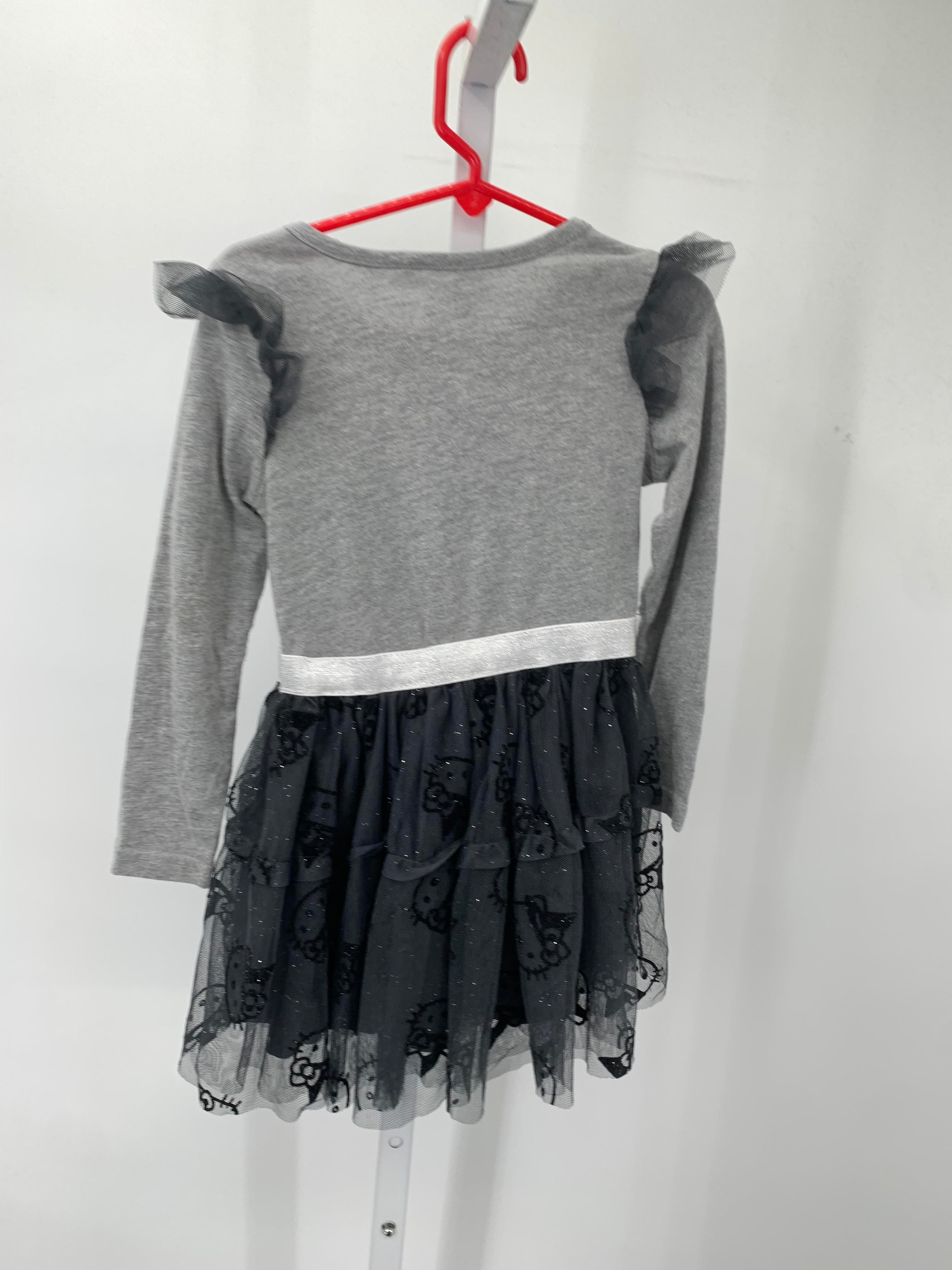 LONG SLV DRESS WITCH MESH RUFFLES