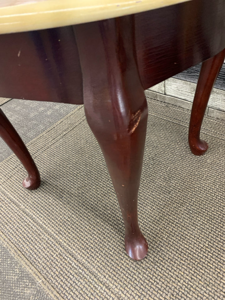 MARBLE STYLE TOP END TABLE.
