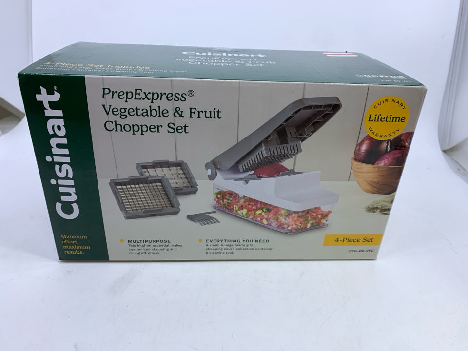 NIB PREP EXPRESS VEGETABLE & FRUIT CHOPPER SET-CUISINART