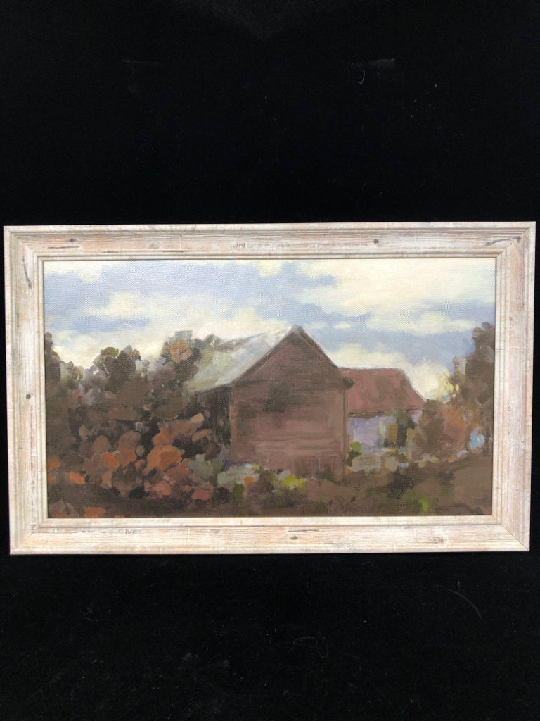 RUSTIC HOUSE FRAMED PRINTED CANVAS.