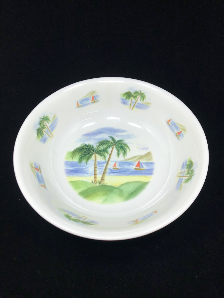 TRISA PALM TREE MELAMINE SERVING BOWL.