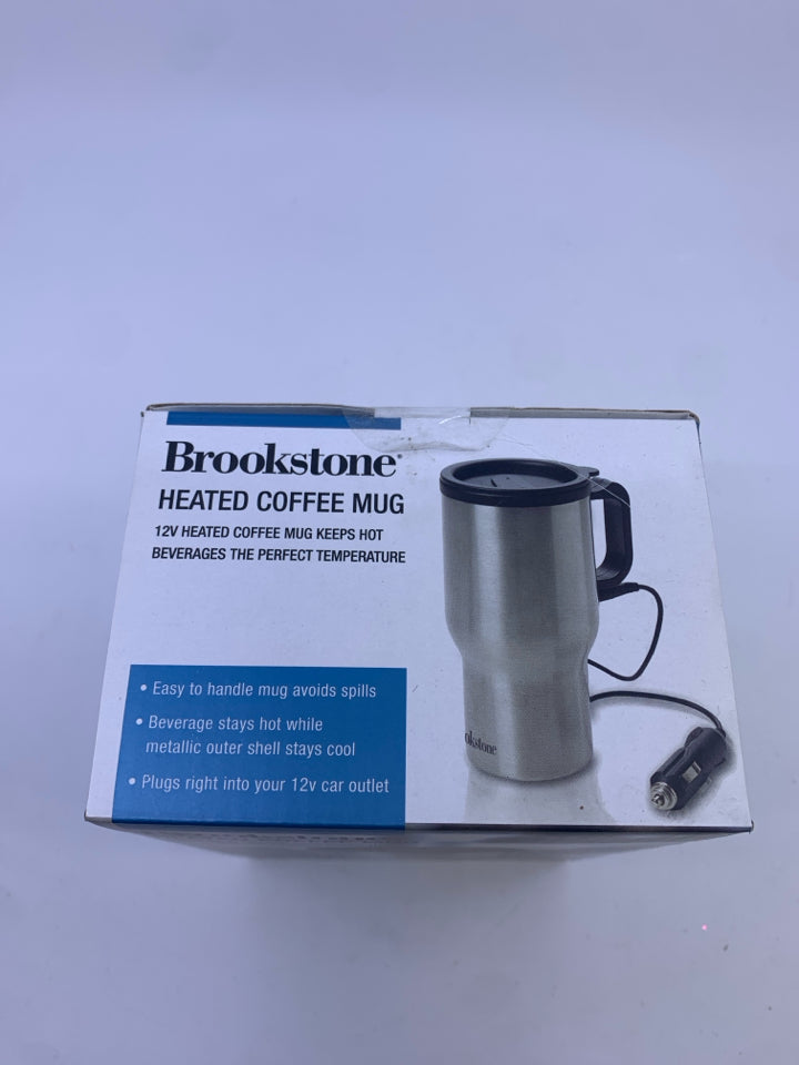 NIB BROOKSTONE HEATED COFFEE MUG