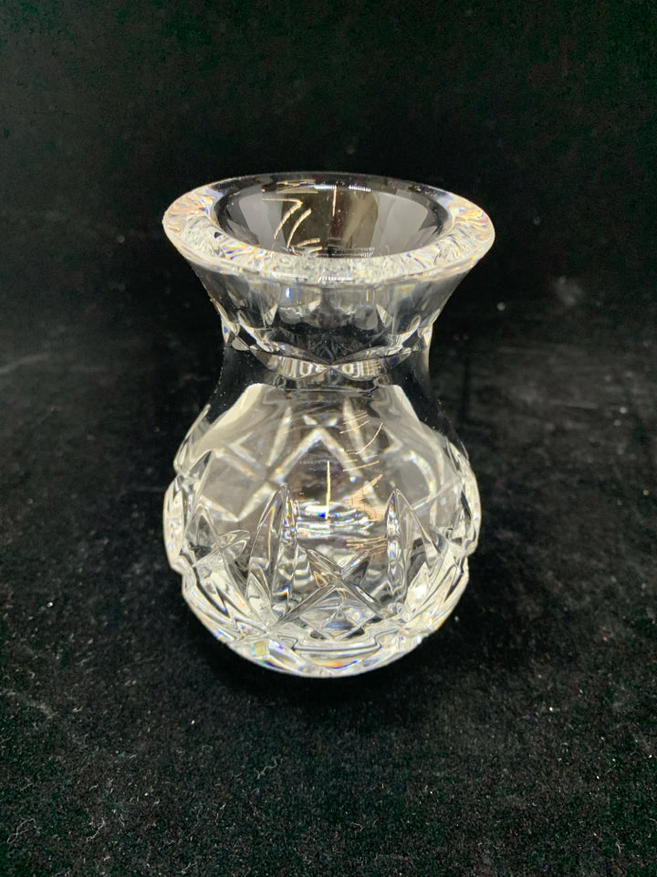 SM GLASS/CRYSTAL ETCHED VASE.