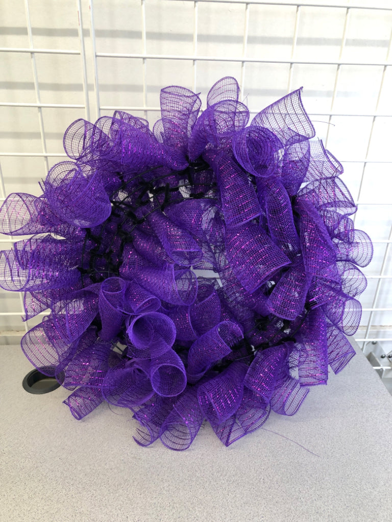 LARGE PURPLE RIBBON WREATH.