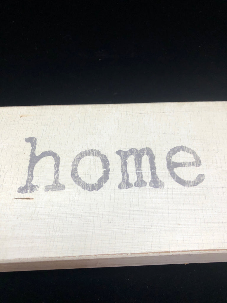 HOME WHITE BLOCK SIGN.