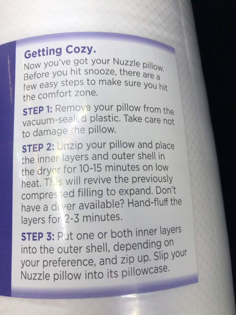 NIP NUZZLE ZERO GRAVITY SUPPORT PILLOW.