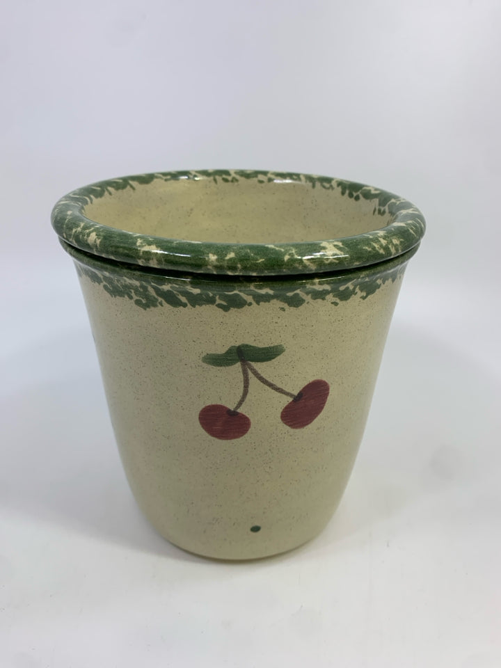 2PC CHERRIES PAINTED CERAMIC DIP CHILLER.