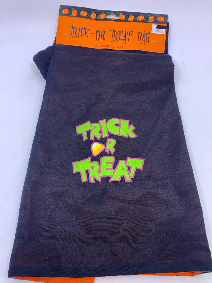NWT BLACK/ORANGE TRICK OR TREAT BAG.