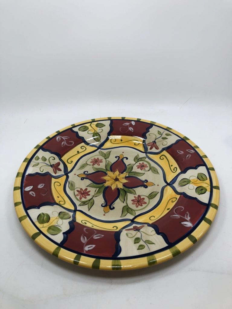 VALLARTA RED FLORAL PLATTER.