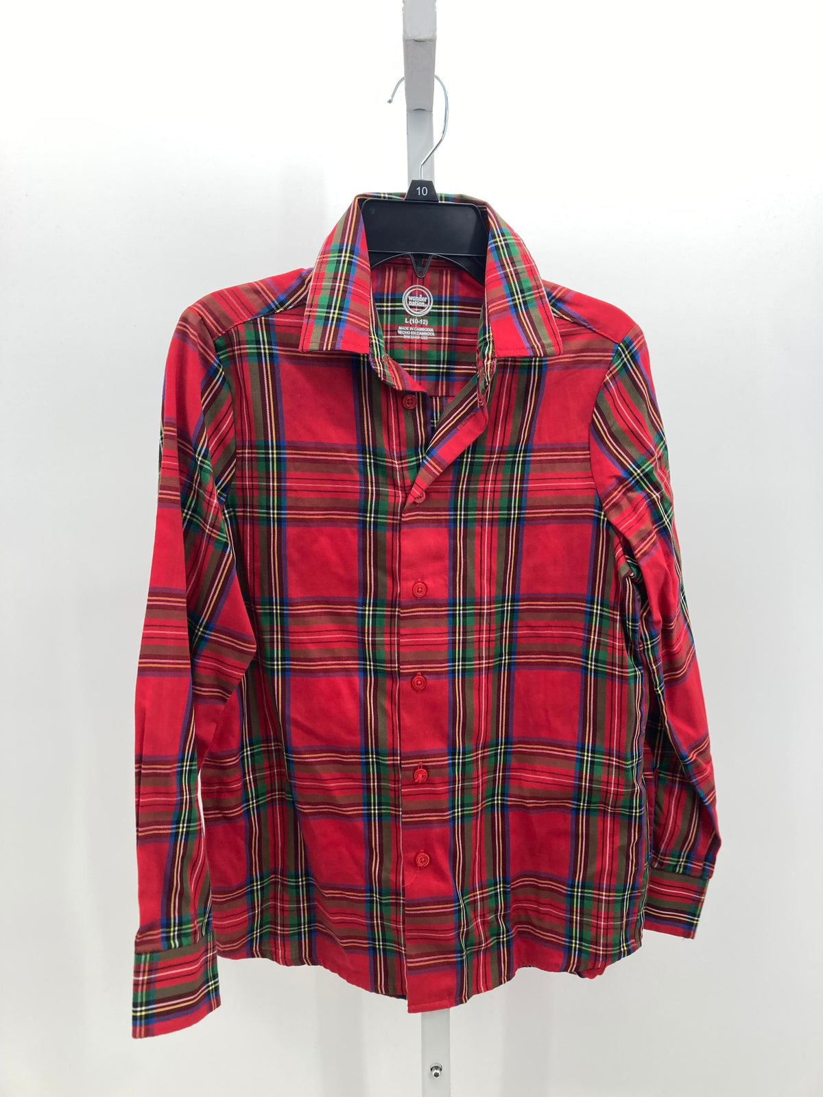 PLAID BTN DOWN