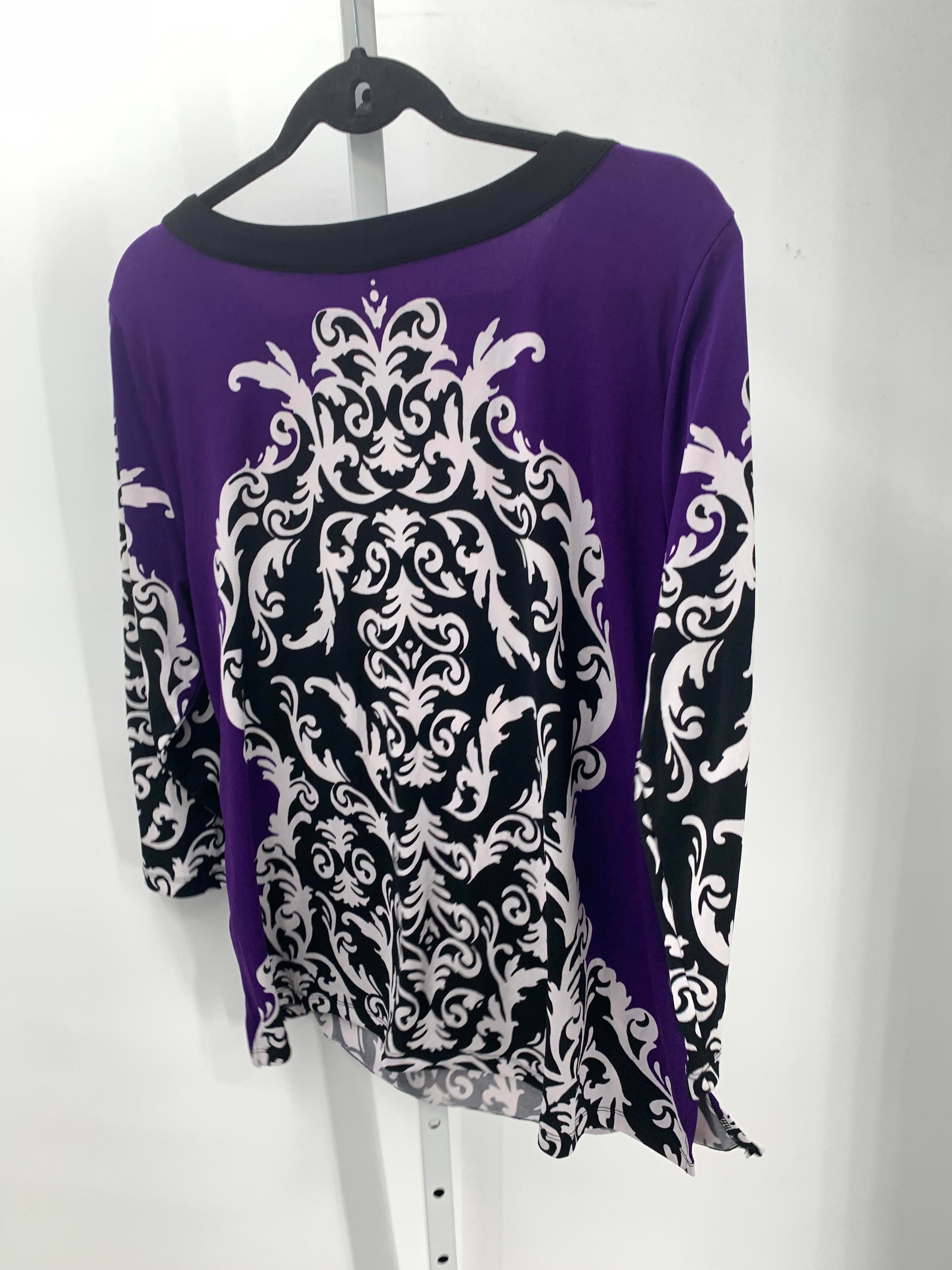 JM Collection Size X Large Petite Petite 3/4 Sleeve Shirt