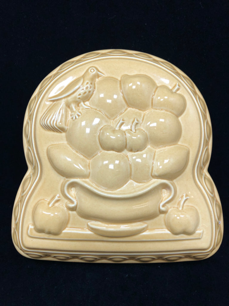 BIRD ON FRUIT CERAMIC WALL MOLD.