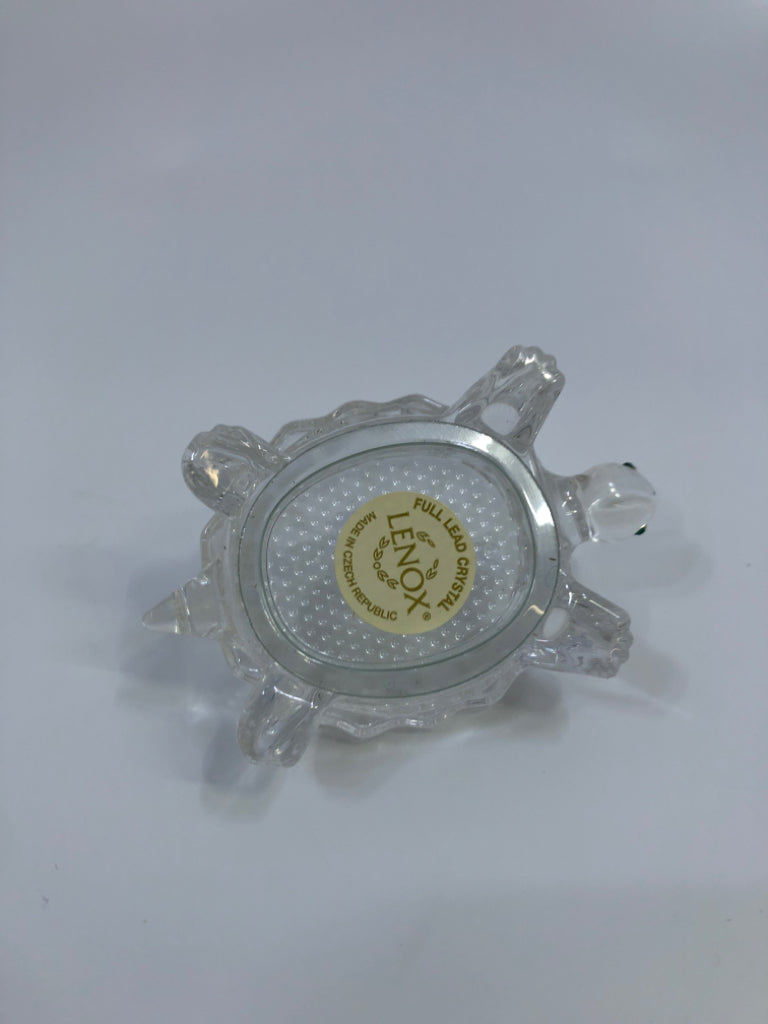 SMALL CRYSTAL LENOX TURTLE FIGURINE.