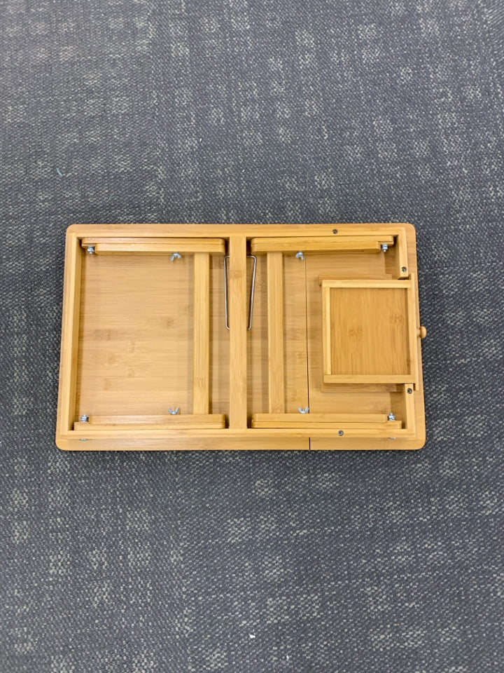 ADJUSTABLE WOODEN LAP DESK W/DRAWER.