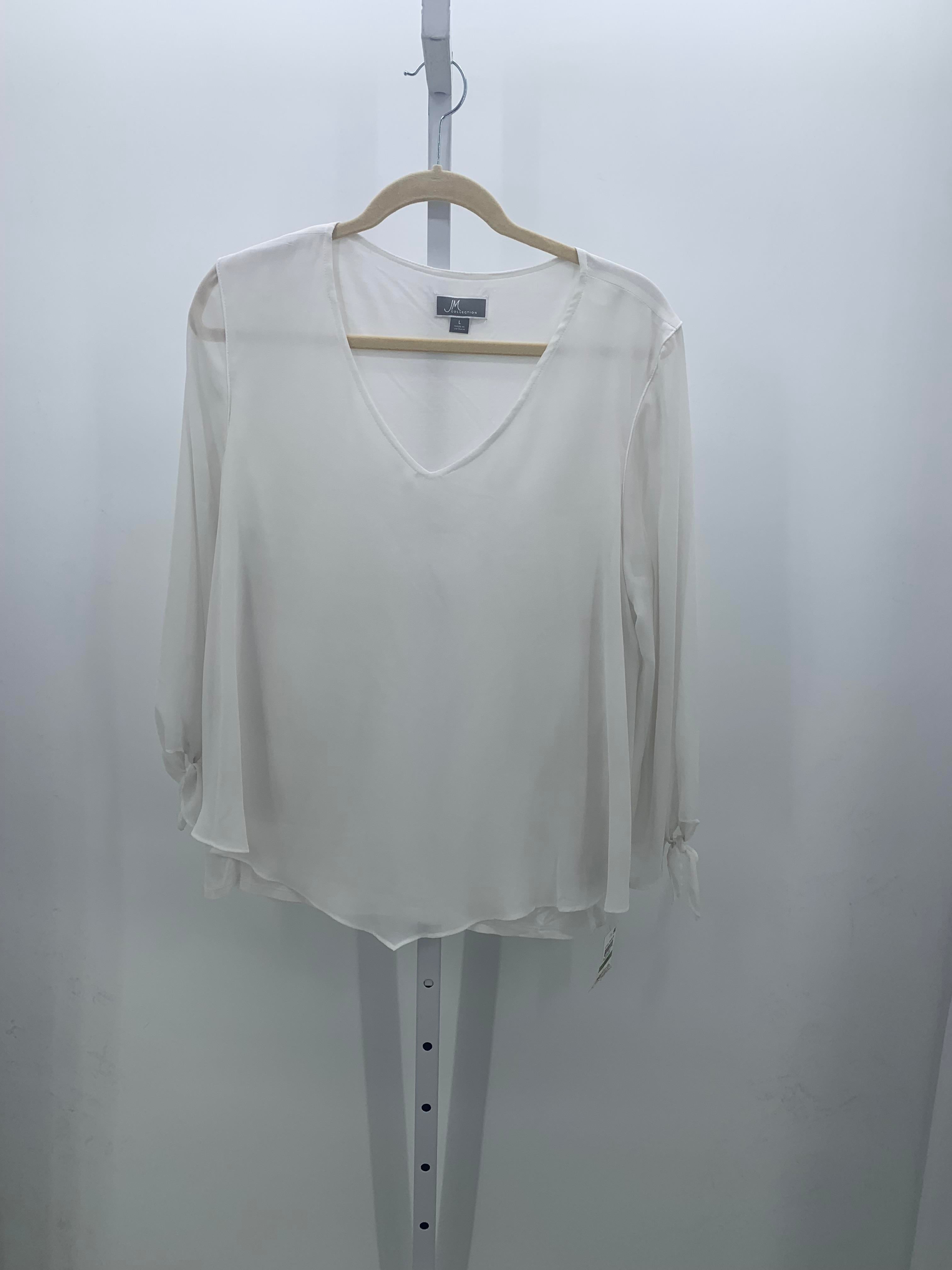 JM Collection Size Large Misses 3/4 Sleeve Shirt
