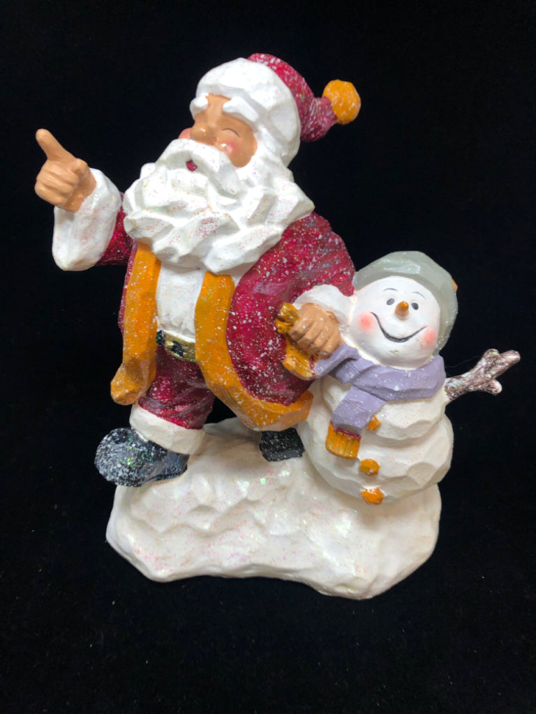 SANTA & SNOWMAN SPARKLE FIGURE.