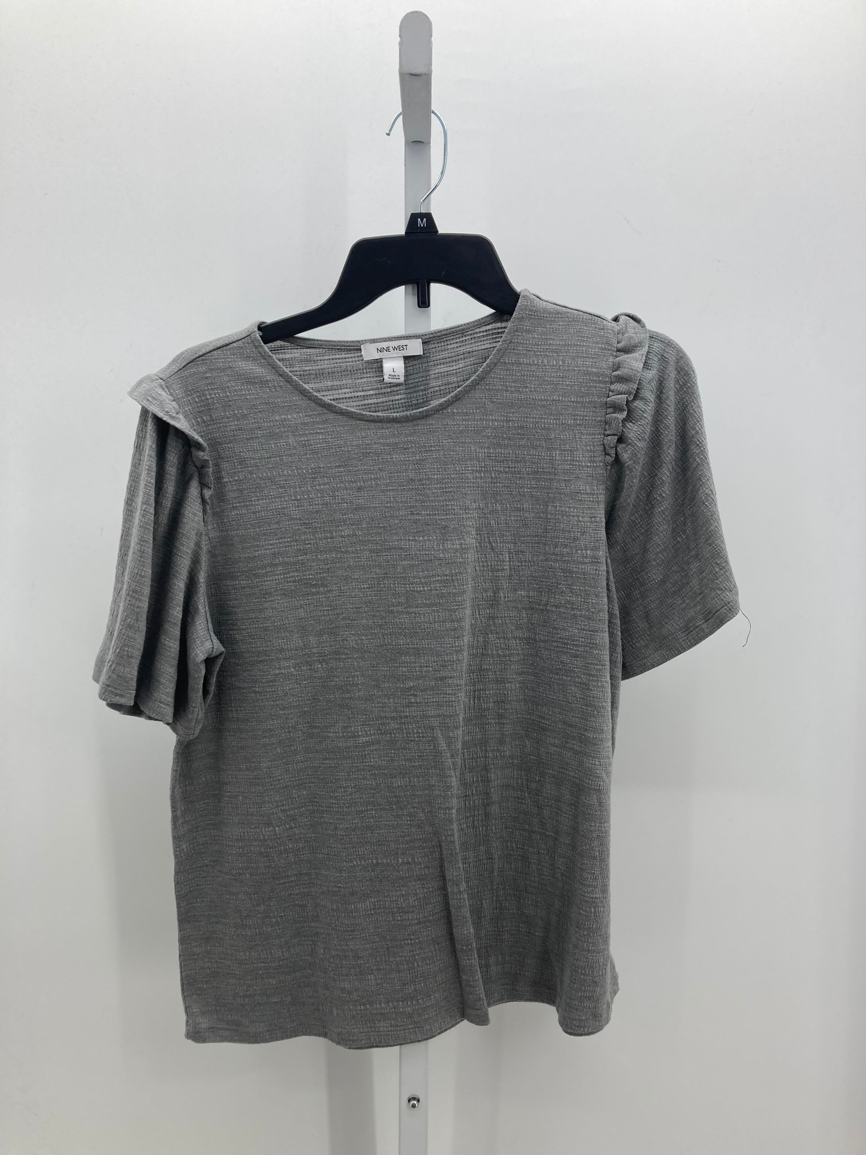 Nine West Size Large Misses Short Sleeve Shirt