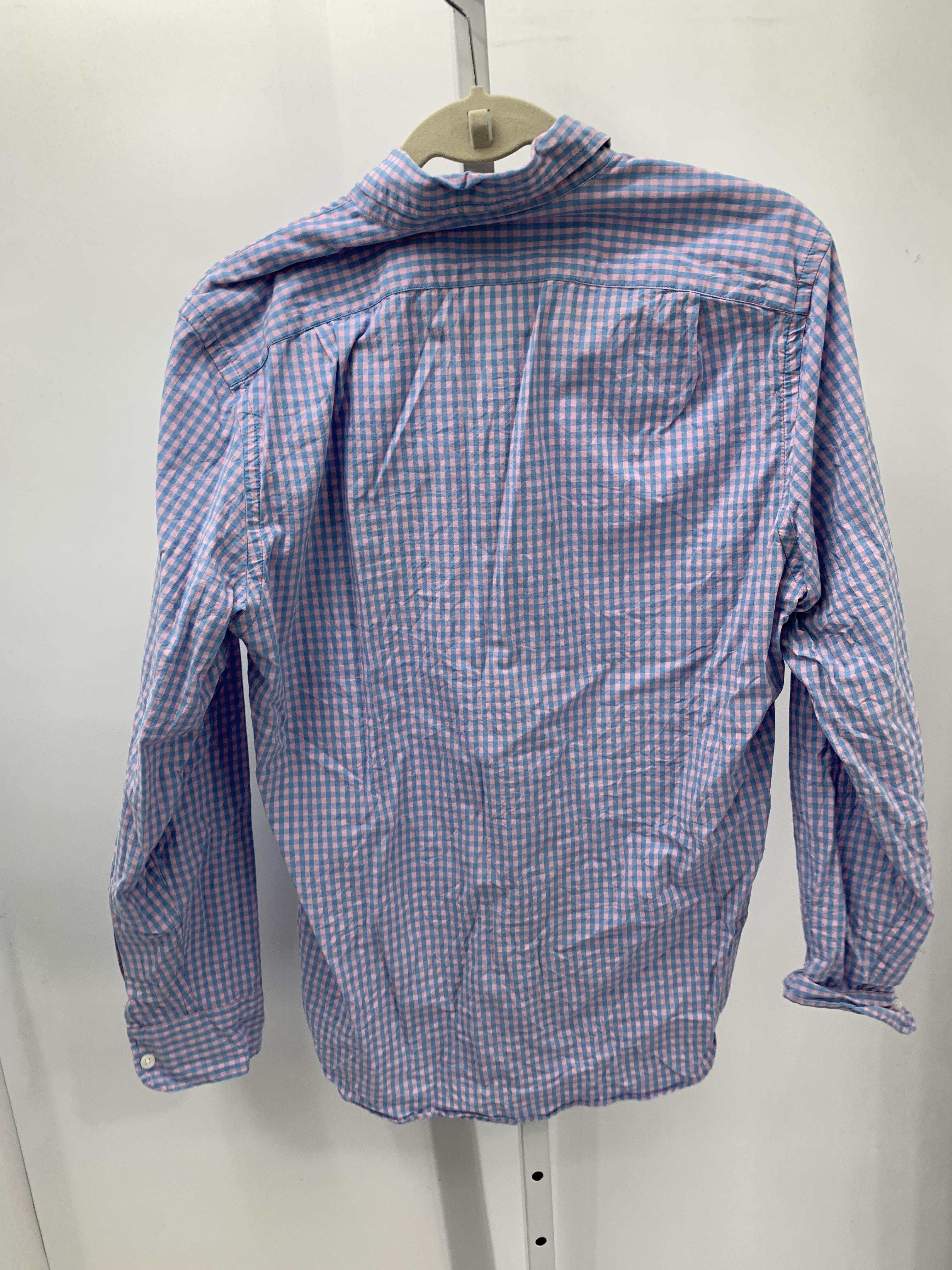 PINK PLAID BTN DOWN