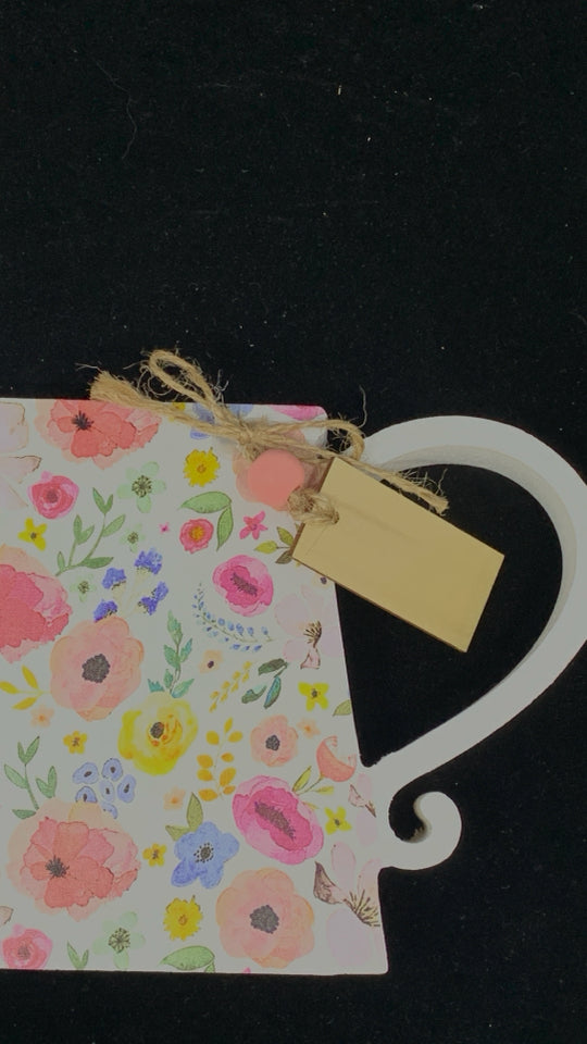 WOOD BLOCK WATERING CAN SHELF DECOR.