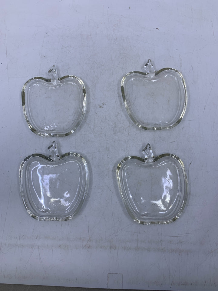 4 SMALL APPLE PLATES.
